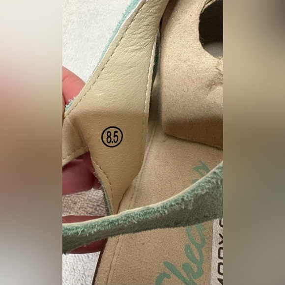 NWOT Skechers Parallel Stylin Wedge Strappy Sandal Mint Suede Size 8.5 - Picture 6 of 9